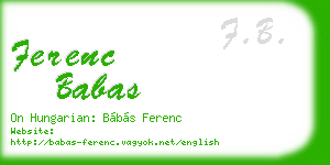 ferenc babas business card
