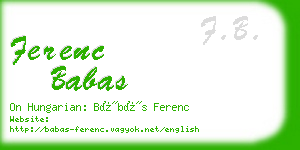 ferenc babas business card